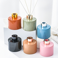 Diffuseur de parfum en verre rond transparent de luxe de 100 ml, décoratif pour la pièce, bâtonnets de parfum en verre