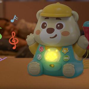 Strumenti musicali <span class=keywords><strong>Montessori</strong></span> giocattoli musicali cartone animato orso di plastica Karaoke microfoni educativi giocattolo di musica orso - Product Image 4