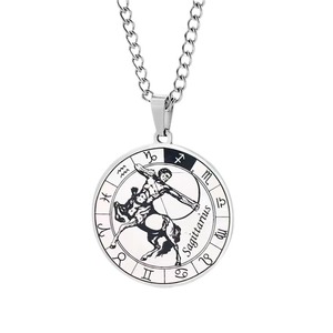 Collana uomo in acciaio inox Con dodici <span class=keywords><strong>segni</strong></span> <span class=keywords><strong>zodiacali</strong></span> ciondolo semplice e di fascia alta accessorio Con-stellation segno di stella Aries - Product Image 4