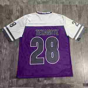 Fashion Custom Print Adult Retro American Jerseys Cropped Oversized Boxy Fit Short 100% Polyester Blank <b>Mesh</b> Football - Product Image 2