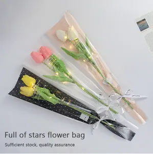 Factory Wholesale Price High Quality BOPP OPP Fresh Flower Packaging For Single Rose Flower Bouquet