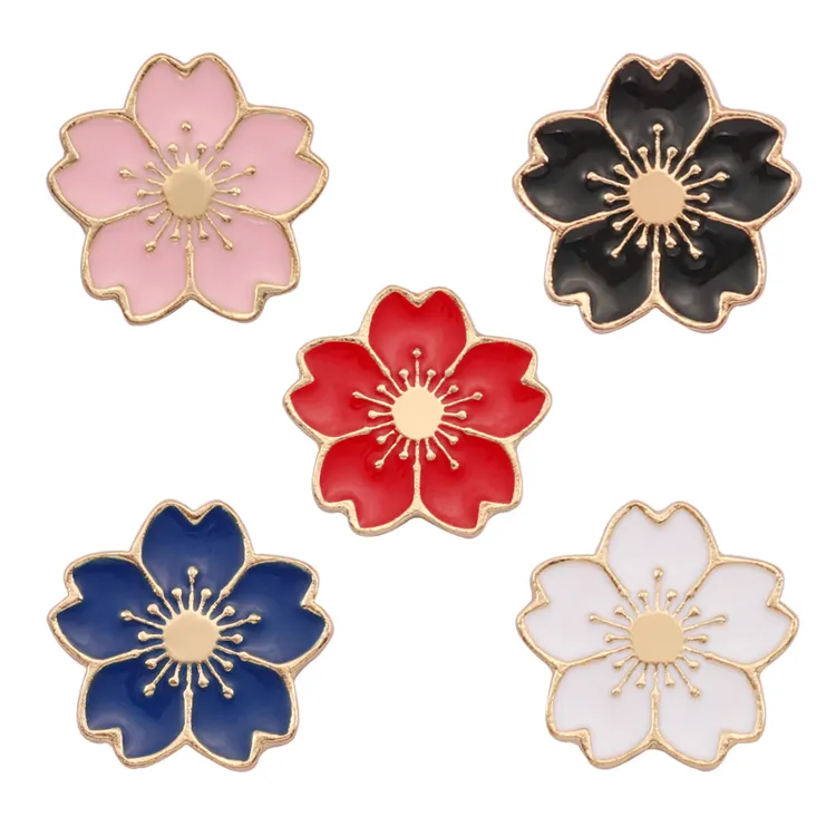 High Quality College Japan Style Cherry Blossom Lapel Enamel pin Cherry Blossom Brooch Ornament For Clothes Jewelry Accessory