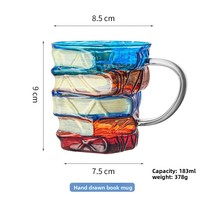 Tasse à café en forme de livre, isolante, au design moderne et épuré, peinte à la main, pour la maison, idéale pour l'export.