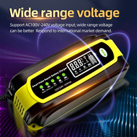 Pengisi daya baterai LCD 12V 24V, untuk mobil perahu, sepeda motor, perbaikan denyut nadi 8A 12V 5A Output arus surya tipe AU soket standar DC Port