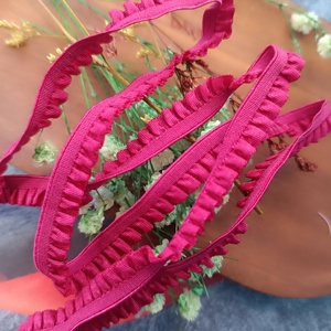 0146/1.0 شريط مطاطي منسوج بنمط صلب مع كشكشة صغيرة، إكسسوارات يدوية الصنع للزينة، مناسب لتزيين أغطية الطاولات والشعر - Product Image 6