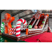 Beliebteste Weihnachts-Hüpfburg Kommerzielle Outdoor-Springen Bouncing Bouncer Weihnachten Aufblasbare Rutsche für Kinder spielen Spaß