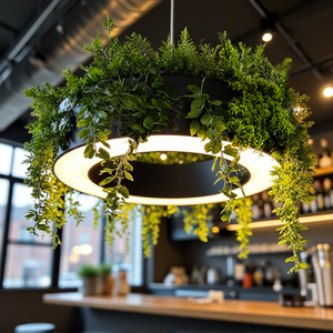 Grande <span class=keywords><strong>Lampadario</strong></span> <span class=keywords><strong>Verde</strong></span> per Ristorante Cinese, Bar, Palestra, Hotel, Ufficio, in Alluminio con Sospensione - Product Image 3