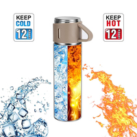 Set de Regalo de Termo de Acero Inoxidable 304 de 500 ml con 2 Tazas, Botella Térmica de Doble Pared con Tazas Desmontables, Personalizable