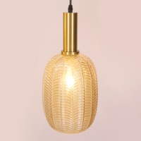 Lustre de salle à manger en verre couleur ambre pour l'éclairage du salon, lampe suspendue pour restaurant