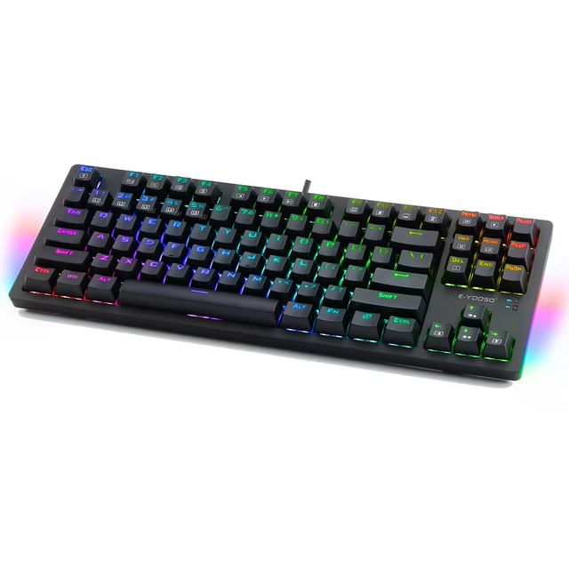 High Quality 87-Key RGB LED Wired Mechanical Gaming Keyboard 13 Mode Backlit USB Type-C Programmable Anti-Ghosting for Gamers