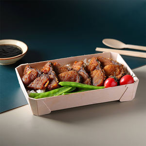 กล่องใส่อาหารทำจากไม้แบบใช้แล้วทิ้ง,กล่องสำหรับใส่สลัดซูชิเข้า<span class=keywords><strong>ไมโครเวฟ</strong></span>ได้ภาชนะบรรจุอาหารฟาสต์ฟู้ด - Product Image 3