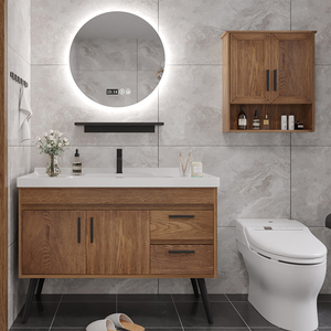 Mobile <span class=keywords><strong>Bagno</strong></span> Monoblocco con <span class=keywords><strong>Lavabo</strong></span> in Legno, <span class=keywords><strong>Mobiletto</strong></span> Sottolavabo - Product Image 2