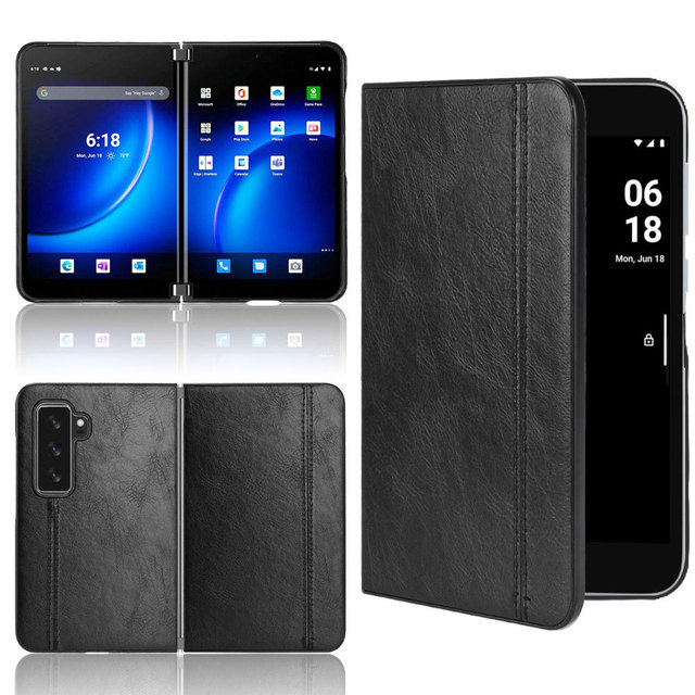 TPU PU Leather Business Simple Mobile Phone Case Foldable Cover for Microsoft Surface Duo1/2 Wholesale OEM/ODM/Private Label