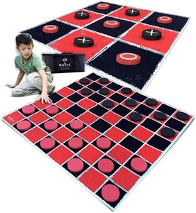 2-in-1 cổ điển khổng lồ Cờ & Tic Tac Toe trò chơi W/mat 2-in-1 cổ điển khổng lồ Cờ & Tic Tac Toe trò chơi W/mat - Product Image 1