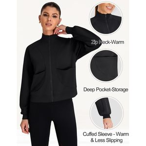 FOXA <b>Women's</b> <b>Zip</b> <b>Up</b> Sweatshirt Long Sleeve Active Wear Breathable Knitted Hoodie For Workout And Athleisure Outfits Fall <b>Jacket</b> - Product Image 2