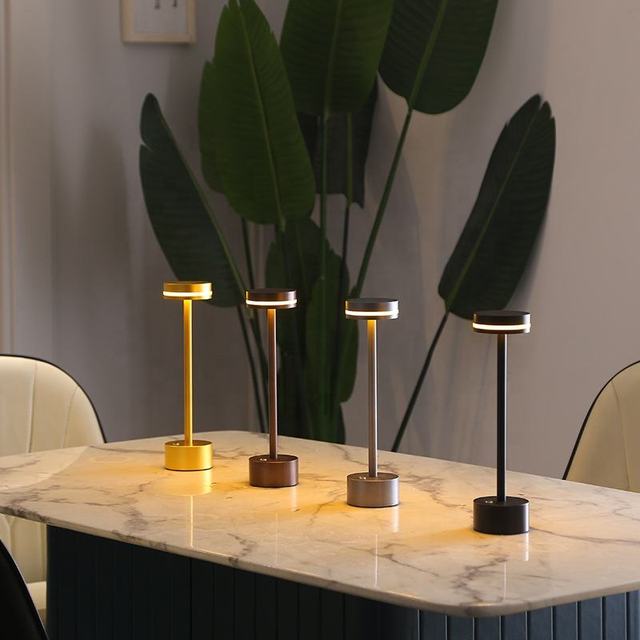 Modern Luxury LED Desk Table Lamps Rechargeable & Cordless Wireless Home & Restaurant Lighting Touch Dimming Portable & Stylish