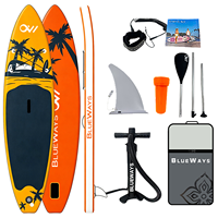 SUP gonflable orange vif avec motif palmier, planche à pagaie Drop Stitch de 11 pieds style été, fabricant professionnel OEM
