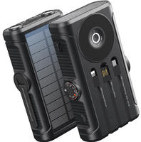 Produit Tendance 2026 : Batterie Externe Solaire 20000mAh, Chargeur Portable Sans Fil, Manivelle, Double Lampe Torche, Charge Rapide PD20W, Alimentation de Secours