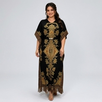 Robe plissée décontractée pour femme grande taille, avec ceinture, imprimée, manches chauve-souris, mi-longue, style Miyake, vente en gros