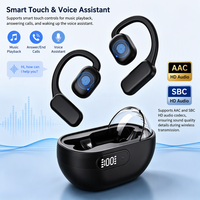 Écouteurs intra-auriculaires stéréo Hi-Fi étanches d'origine Gaomeite, Bluetooth 5.4, affichage LED, écouteurs sans fil avec puce JL