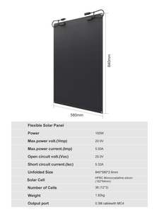 Panel Solar Flexible ETFE de 100W HPBC, Grado Marino, Resistente al Agua IP68, para Barcos, Yates, Autocaravanas, Techos, Paredes Exteriores - Product Image 5