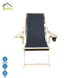 Fauteuil de <span class=keywords><strong>terrasse</strong></span> personnalisable avec porte-gobelet, structure en <span class=keywords><strong>bois</strong></span> de hêtre, tissu Oxford, pour sites touristiques et plages, vente directe du fabricant - Product Image 3