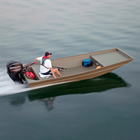 Bateau de pêche en aluminium 16 pieds Jon, petit bateau Jon à fond plat à vendre