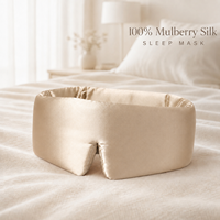 Masque de sommeil de luxe lesté et ajustable en soie de mûrier pure à 100 % pour la méditation et le voyage, avec velcro réglable
