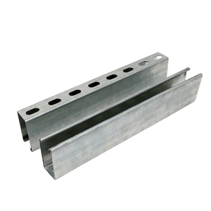Profilé en acier galvanisé en forme de C de 41 mm, perforé et rainuré de 2,5 mm pour supports de fixation en acier inoxydable - Product Image 2