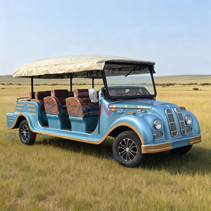 Véhicule de tourisme électrique rétro vintage ZHENDA bleu ciel 8-11 places avec auvent de pluie 72V100A entièrement métallique - Meilleure vente - Product Image 2