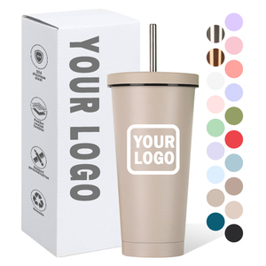 Vaso Térmico de Acero Inoxidable de Doble Pared con Aislamiento al Vacío de 500ml y 750ml con Tapa para Pajita, Forma Redonda, para el Regreso a Clases - Product Image 3