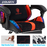 Échantillon gratuit Chaise de jeu de bureau RVB avec repose-pieds en tissu respirant Chaise de jeu Silla Chaise d'ordinateur RGB Racing Gamer