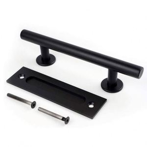 WEKIS Europe 6.6 FT Modern Wooden Glass Sliding Barn Door Hardware Kit Includes Steel Brass Zinc Alloy Living Room Bedroom - Product Image 4