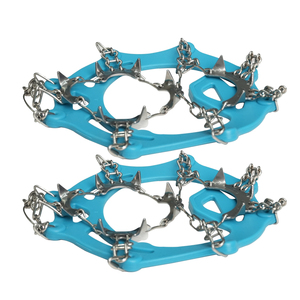 BOHU scarpe da trekking da esterno con 11 punte in acciaio inossidabile ramponi da neve manopole da ghiaccio tacchette da trazione antiscivolo borsa da arrampicata confezionata - Product Image 3