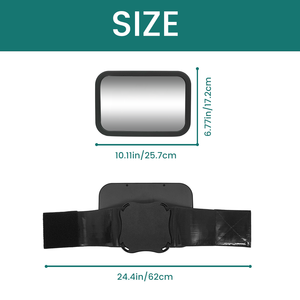 Logo personnalisé 360 °   Miroir de siège auto bébé orientable avec lentille acrylique et cadre ABS, pour appuie-tête fixe - Product Image 5