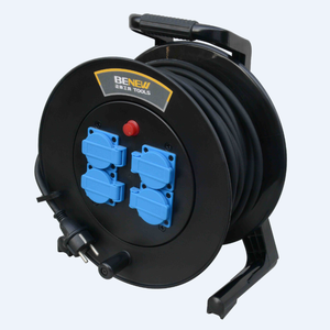 <span class=keywords><strong>BENEW</strong></span> usine directement OEM ZD5002 4 prises Portable câble tambour bobine plastique 50M rallonge câble bobine support - Product Image 1