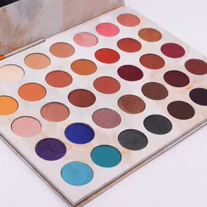 No Logo 35-Color Matte Pearl Eyeshadow Palette Vegan Powder with Glitter Finish for Daily Use OEM/Wholesale Makeup