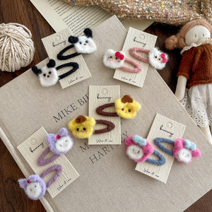 Nuevos pasadores de pelo de ganchillo de peluche con diseño de dibujos animados <span class=keywords><strong>para</strong></span> niñas, bonitos y dulces, accesorios <span class=keywords><strong>para</strong></span> el cabello y la cabeza - Product Image 3