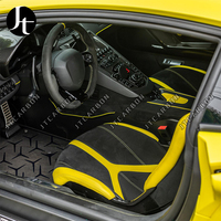 Trockene Kohlefaser mit Velours-Material Autofußmatten für Aventador/LP700/LP720/LP750 SVJ Style Fußpolster Schutzteppich