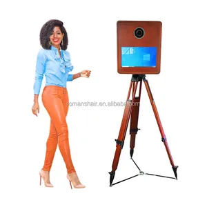 Venda quente de madeira maciça 15.6 polegada Selfie Photo Booth Magic 15.6 Touch Csreen Photobooth Com Impressora E Câmera