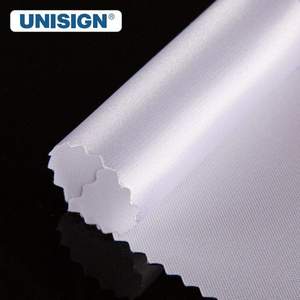 Белый тканый флаг текстильные печатные материалы рекламная атласная ткань флаг рулон с сублимационной печатью красителя - Product Image 1