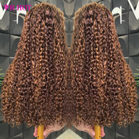 Perruques en cheveux humains ondulés avec mèches, densité 300%, pointes pleines, Lace Front 13X4 HD, dentelle transparente, sans colle