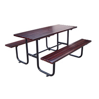 Table de pique-nique en bois WPC pour commerce extérieur 4 pieds 6 pieds 8 pieds Table de pique-nique pour école Restaurant extérieur Jardin Patio Aire de jeux Table à manger avec banc