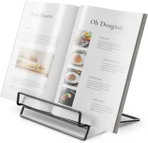 Cookbook Stand Holder For Kitchen Counter,Metal Recipe Holder For Tabletop,Adjustable Book Holder Stand