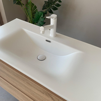 Le bassin en céramique mat de style en bois peut être personnalisé