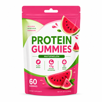 Gummies protéinés végétaliens formule personnalisée 60 unités avec fibres prébiotiques et enzymes digestives – Collation nutritive quotidienne Marque privée