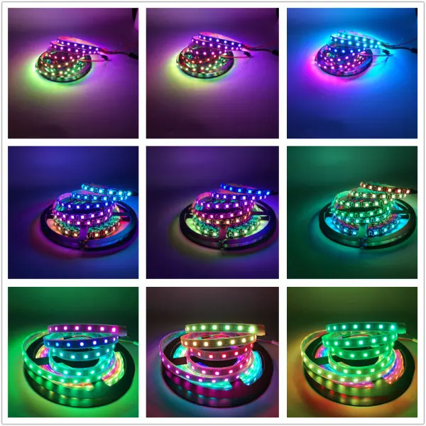 5050 RGB LED Strip Light 12V 24V WS2811 IC 60 LEDs/m Pixels Programmable Individual Addressable Flexible Diode Ribbon Tape Lamp