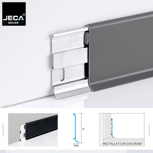 Plinthe en aluminium 6063-T5 JECA, directement de l'usine |   Profil mural commercial |   Plinthe encastrée avec couvercle amovible - Product Image 3