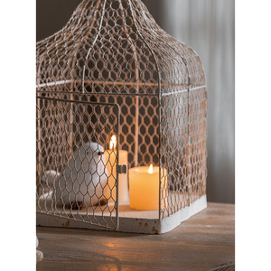 Distress Iron and Metal Birdcage <strong>Candle</strong> Rustic Lantern Simple Retro Style Birdcage <strong>Candle</strong> <strong>Holder</strong> - Product Image 3