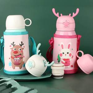 กระติกน้ำสุญญากาศสำหรับเด็กเกรดทางการแพทย์ทำจากสเตนเลสพร้อมเขากวาง - Product Image 5